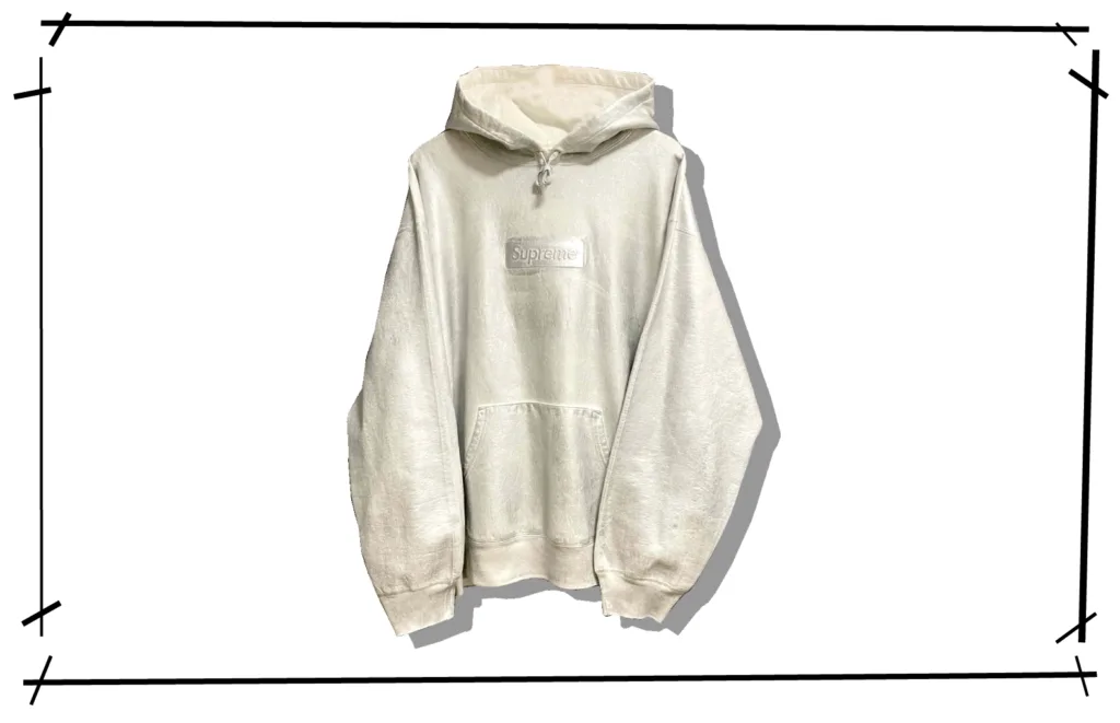 Supreme x MM6 Foil Box logo hoddie White