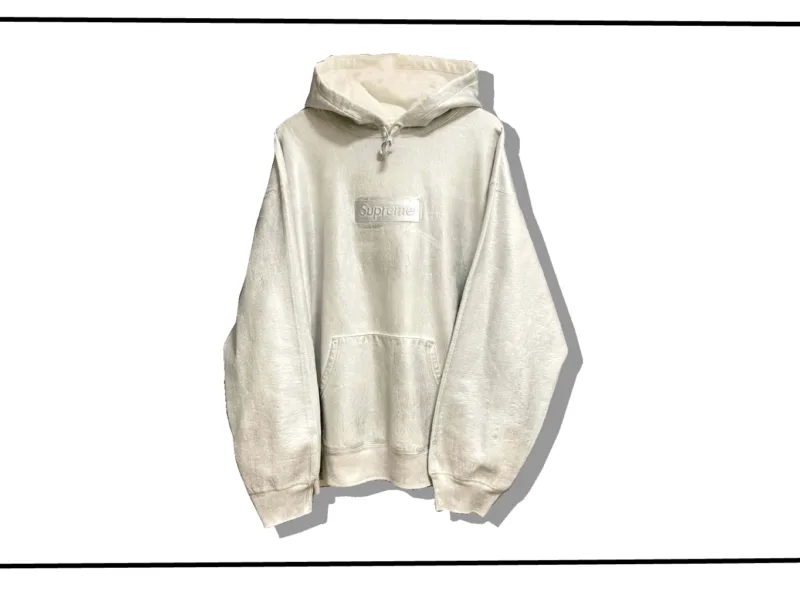 Supreme x MM6 Foil Box logo hoddie White