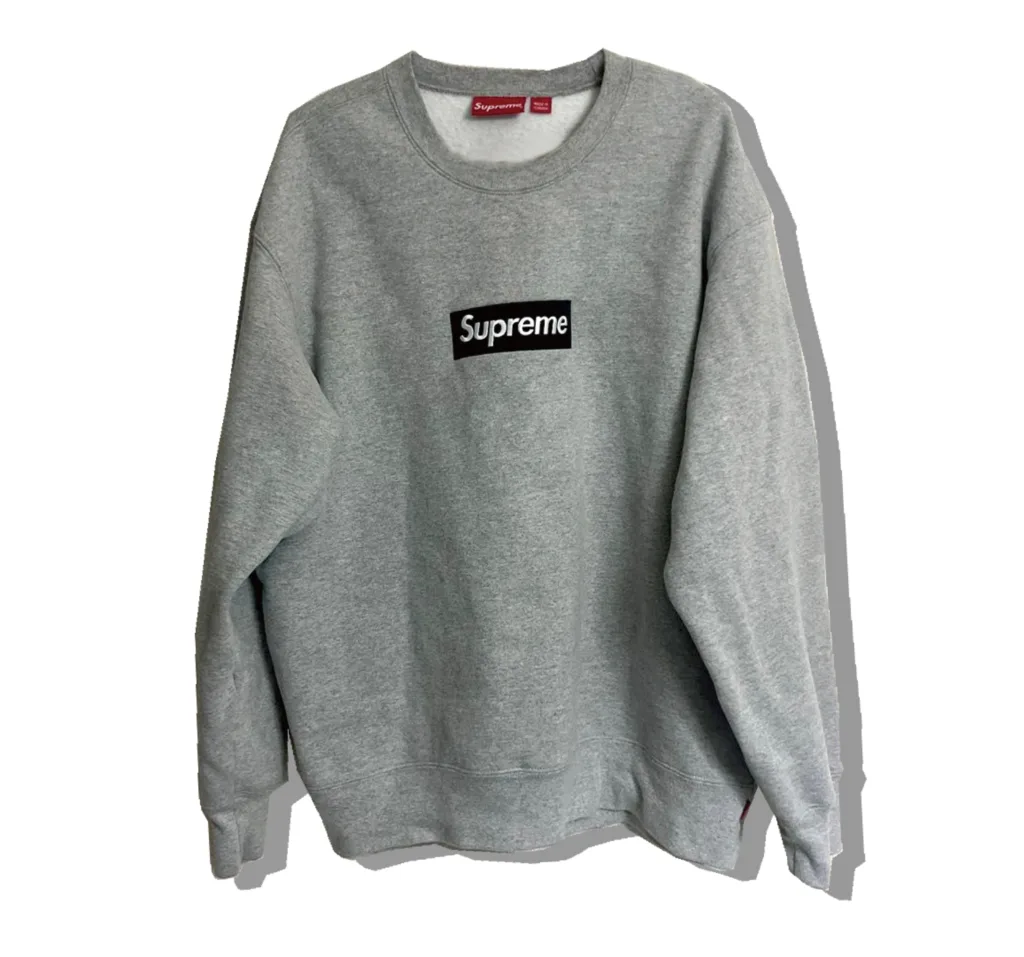 Supreme Box logo Sweatshirt Grey Front