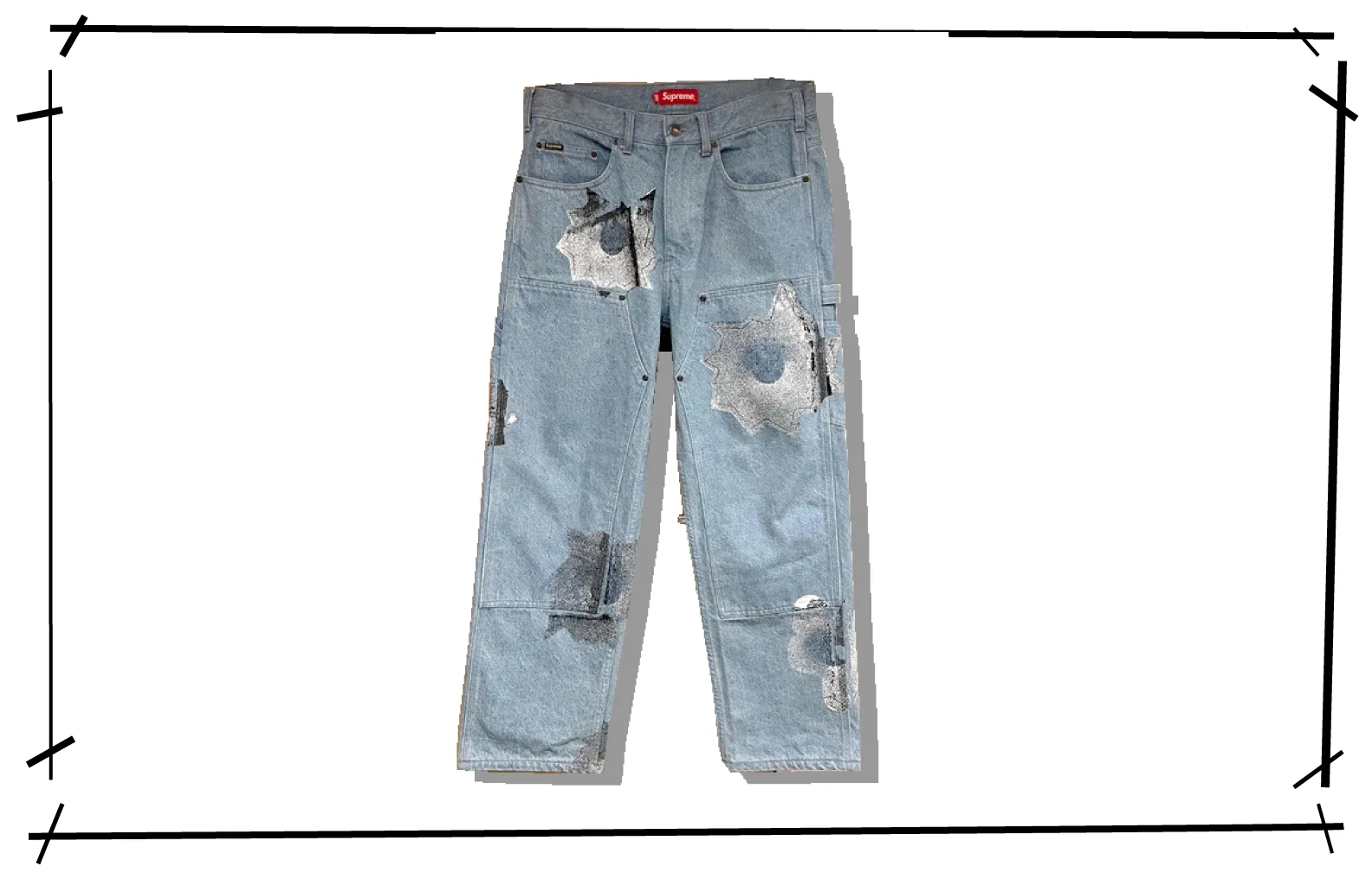 Supreme Nate Lowman Double Knee Painter Denim Pants