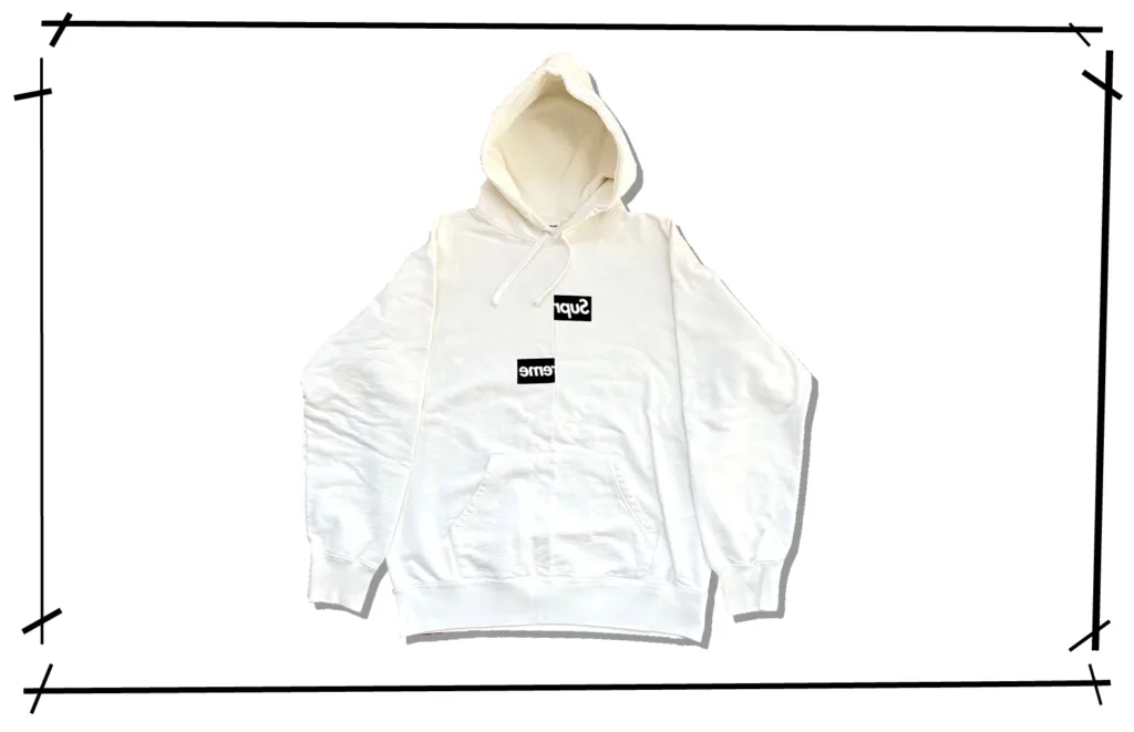 Supreme x Comme des Garcons Shirt Split Box Logo Hoddie White 2018AW