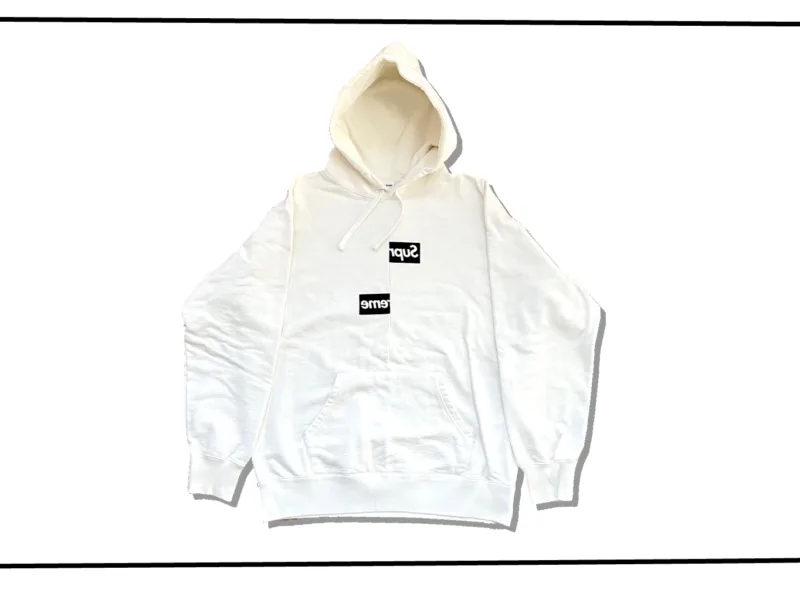 Supreme x Comme des Garcons Shirt Split Box Logo Hoddie White 2018AW