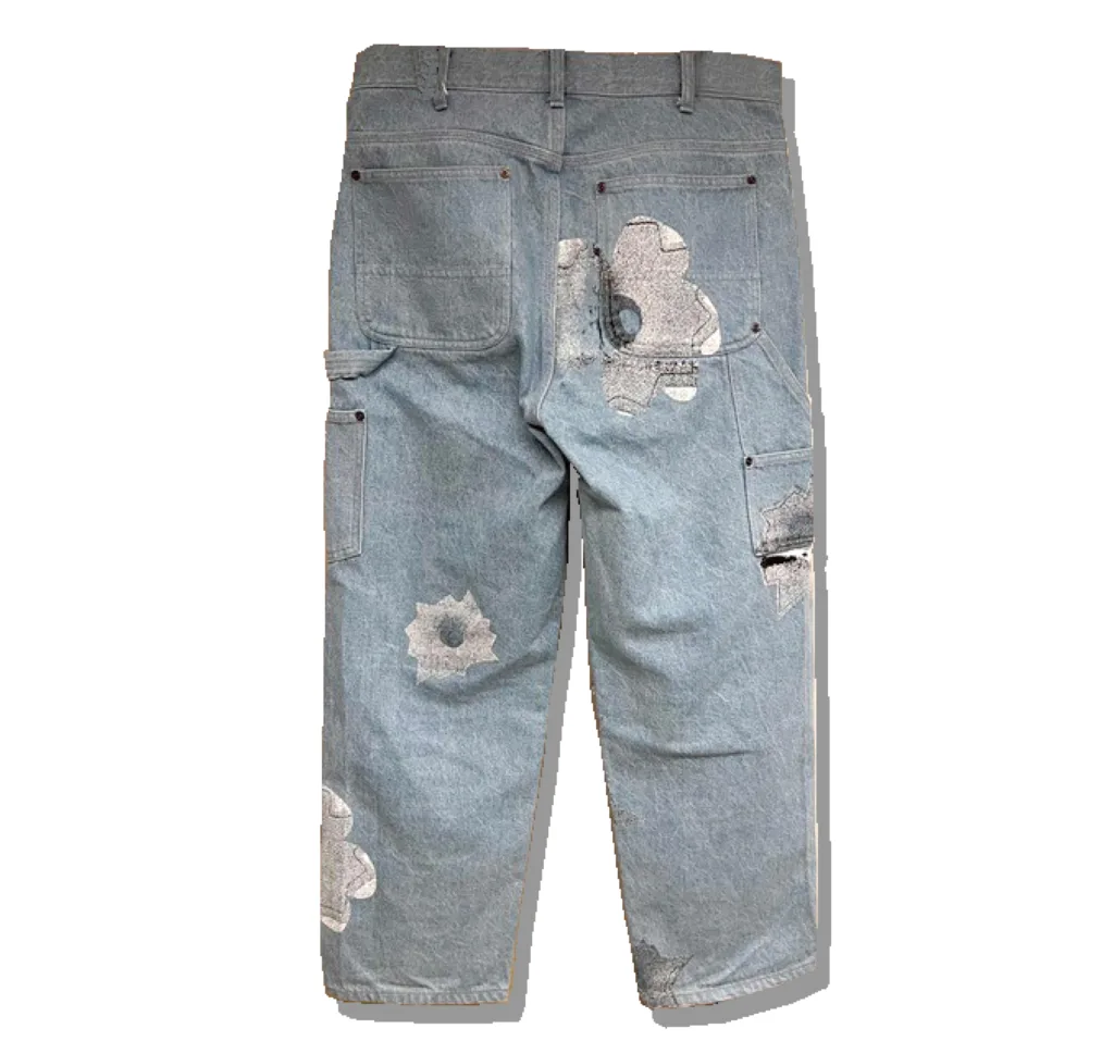 Supreme Nate Lowman Double Knee Painter Denim Pants Back