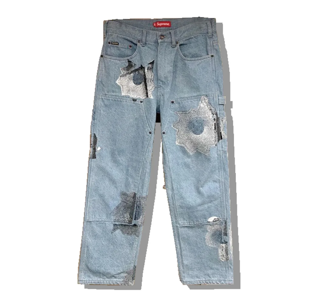 Supreme Nate Lowman Double Knee Painter Denim Pants Front