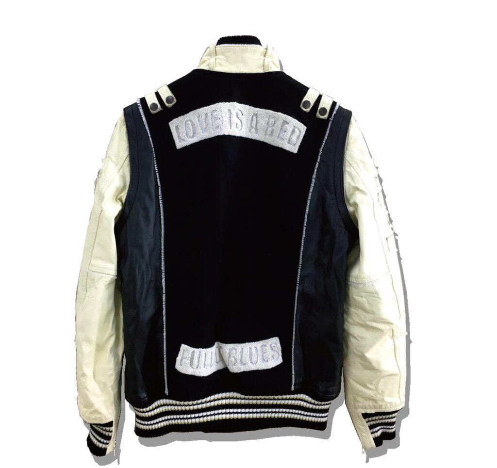 Roen Stadium Jacket White Black Back