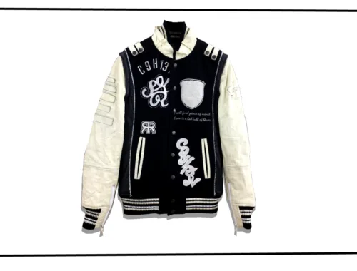 Roen Stadium Jacket White Black