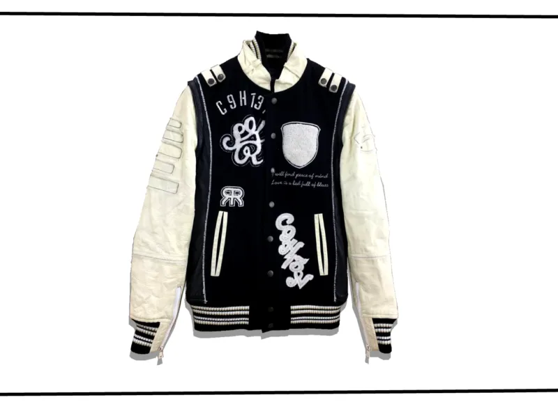 Roen Stadium Jacket White Black