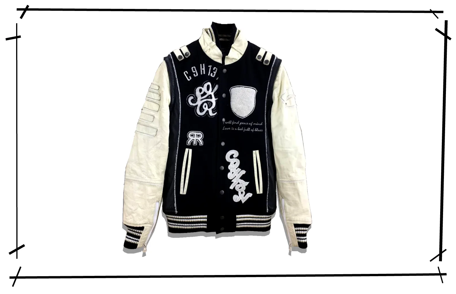Roen Stadium Jacket White Black