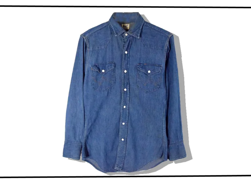 Wrangler 27MW Denim Western Shirt 141/2 1960s