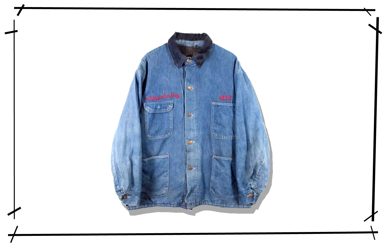 Wrangler Blanket embroidered Denim Cover Jacket 1970s