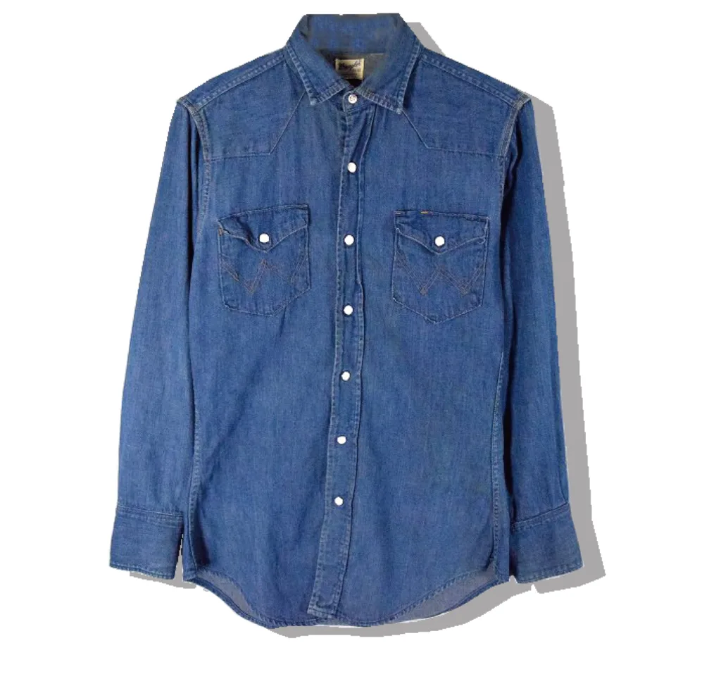 Wrangler 27MW Denim Western Shirt 141:2 1960s Front