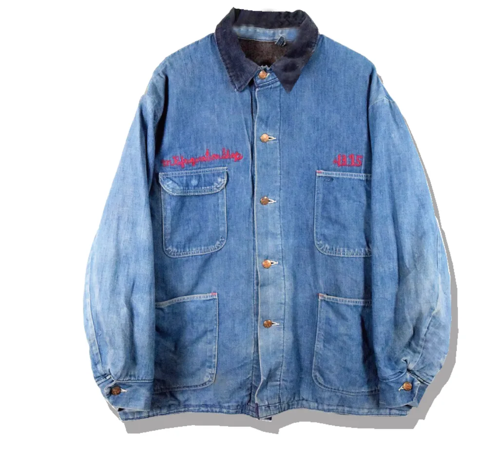 Wrangler Blanket embroidered Denim Cover Jacket 1970s Front