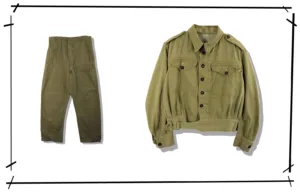British Army Green Denim Military Uniform Series 1930s