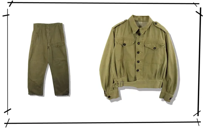 British Army Green Denim Military Uniform Series 1930s