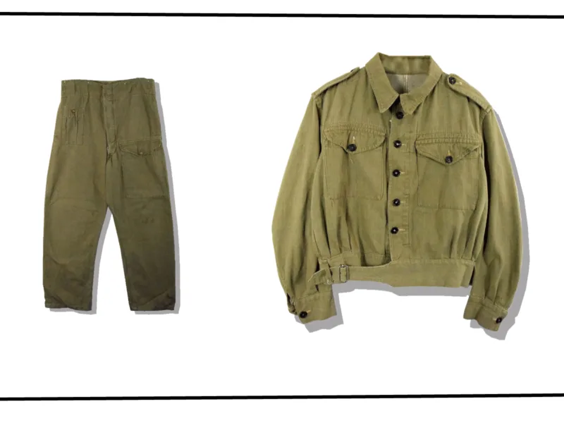 British Army Green Denim Military Uniform Series 1930s