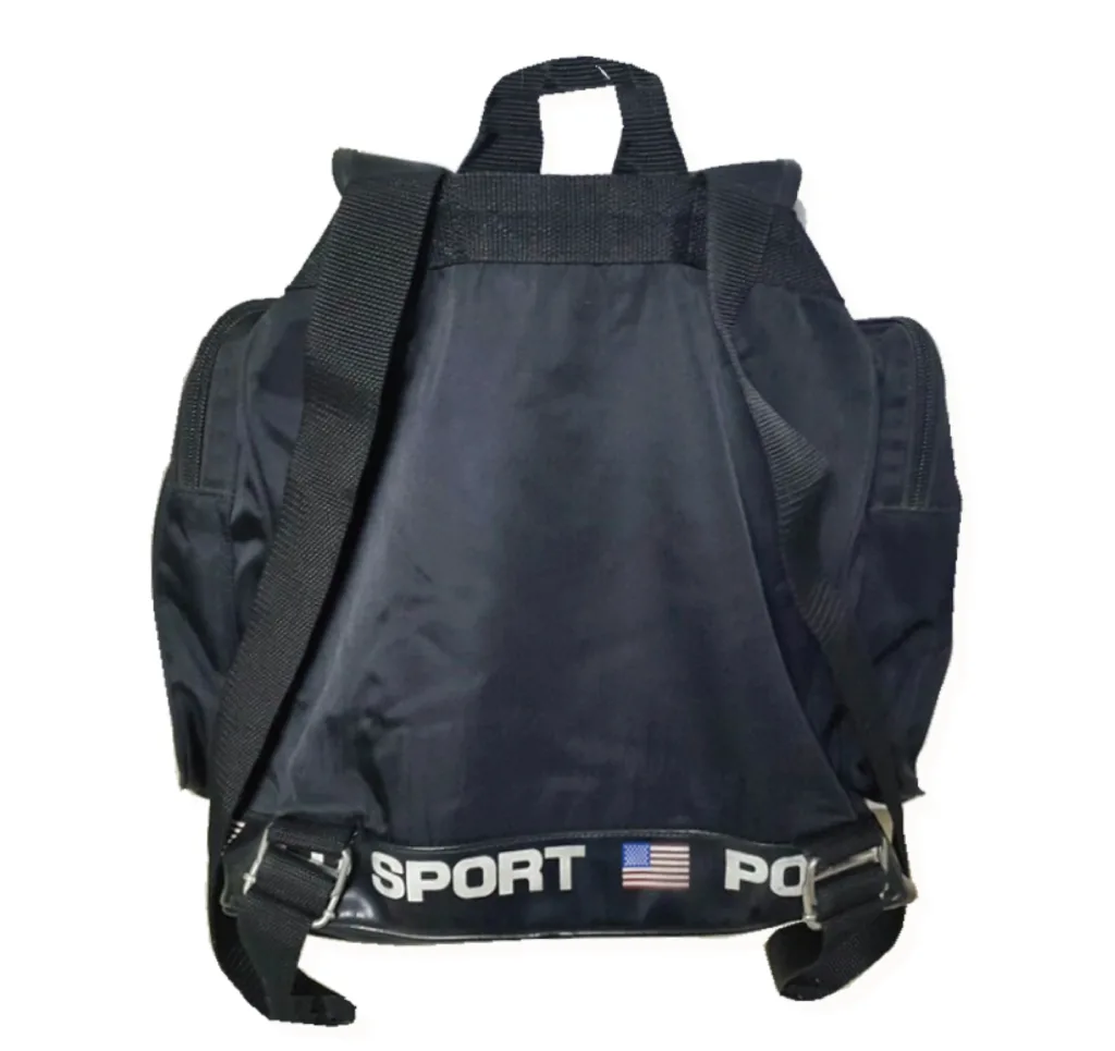 Polo Sports Black Three pocket Backpack Back