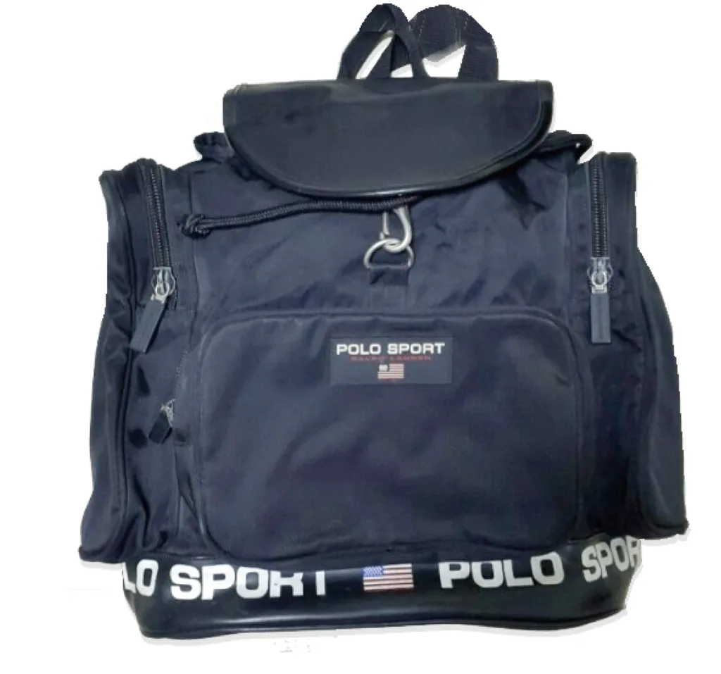 Polo Sports Black Three pocket Backpack Front