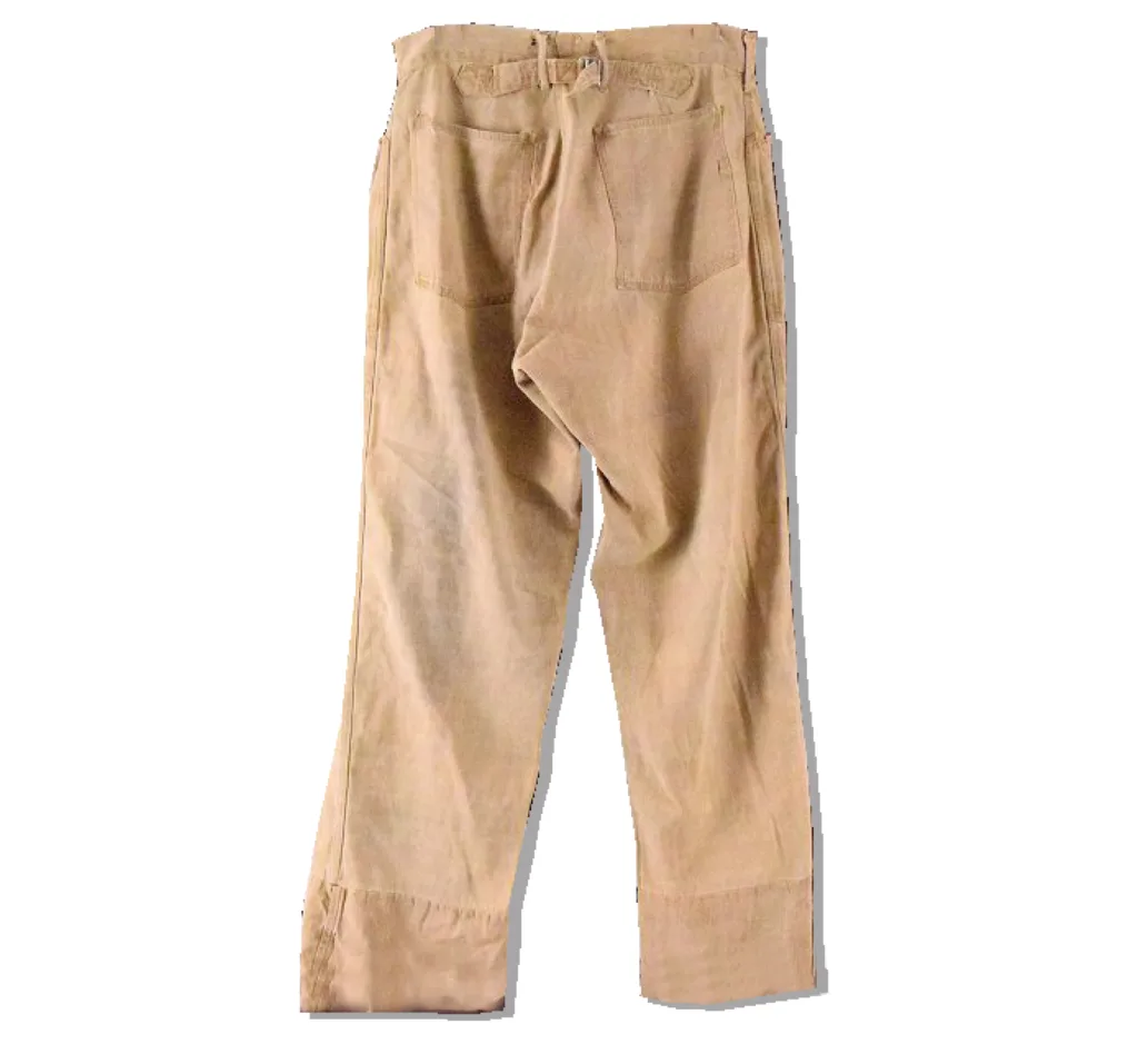 US ARMY Brown Denim Pants 1910s Back