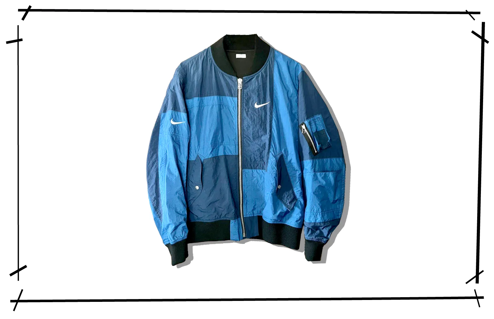 Oldpark Ma-1 Flight jacket blue nike reconstructed