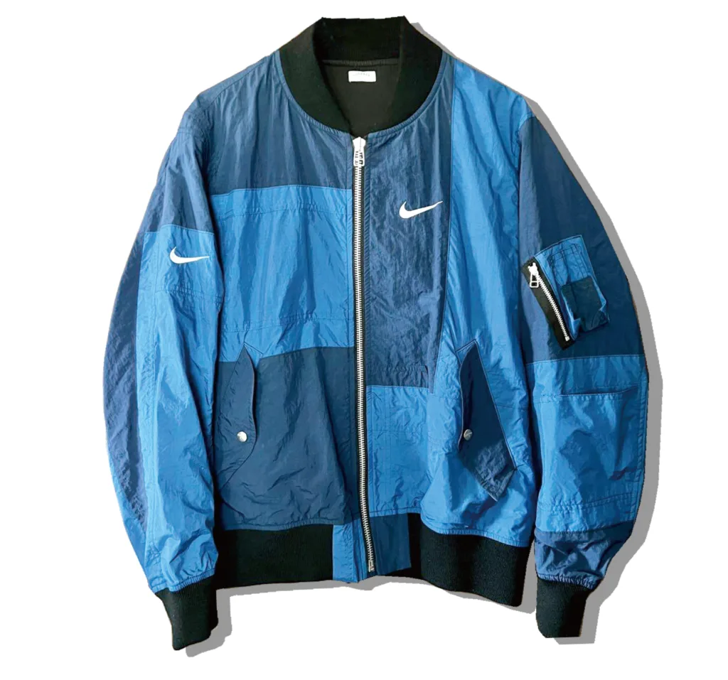 Oldpark Ma-1 Flight jacket blue nike reconstructed Front