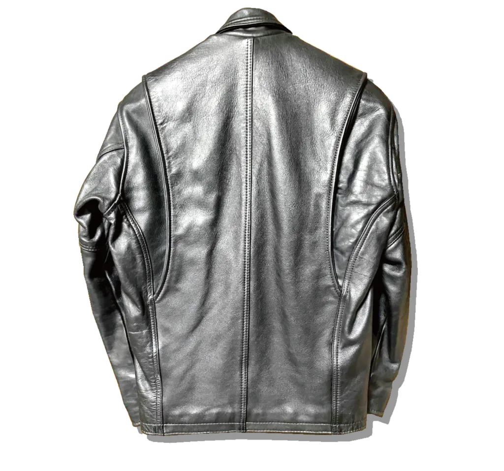 Vanson Black Single Leather Jacket Back