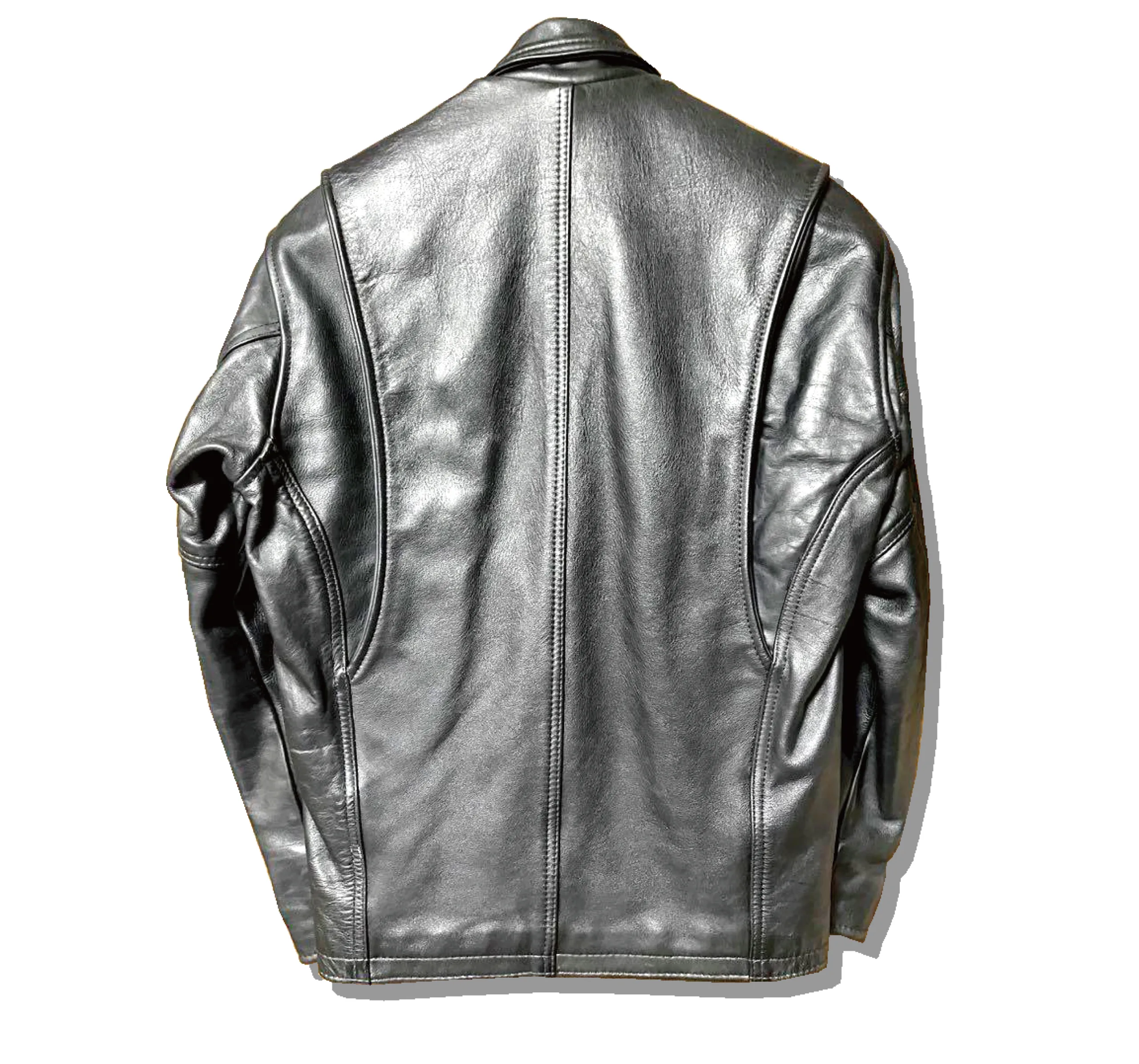 Vanson Black Single Leather Jacket Back