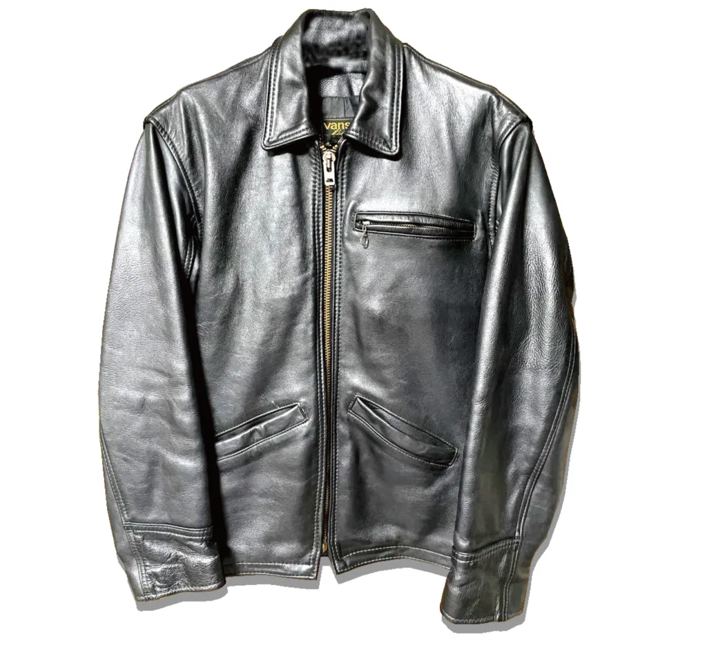 Vanson Black Single Leather Jacket Front