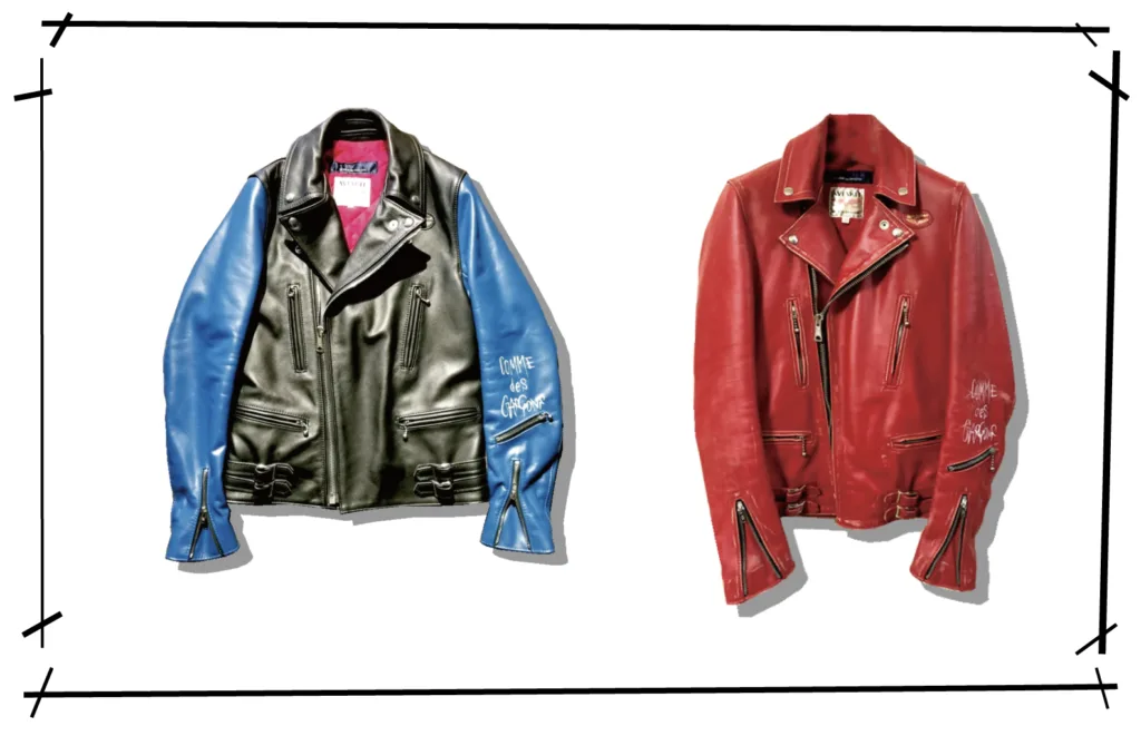 lewisleathers x comme des garons leather lightning riderjacket series 001