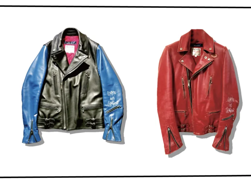 lewisleathers x comme des garons leather lightning riderjacket series 001