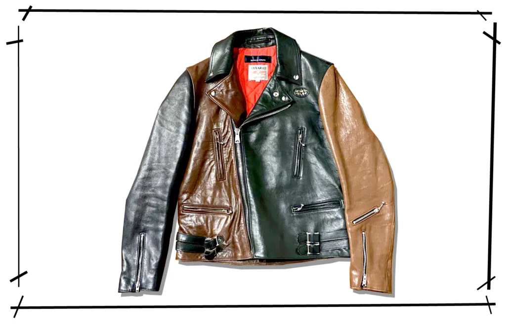 Comme des Garcons x LEwis leather Lightning Double RiderJAcket 2017 Black × D.Brown × D.Navy × Brown