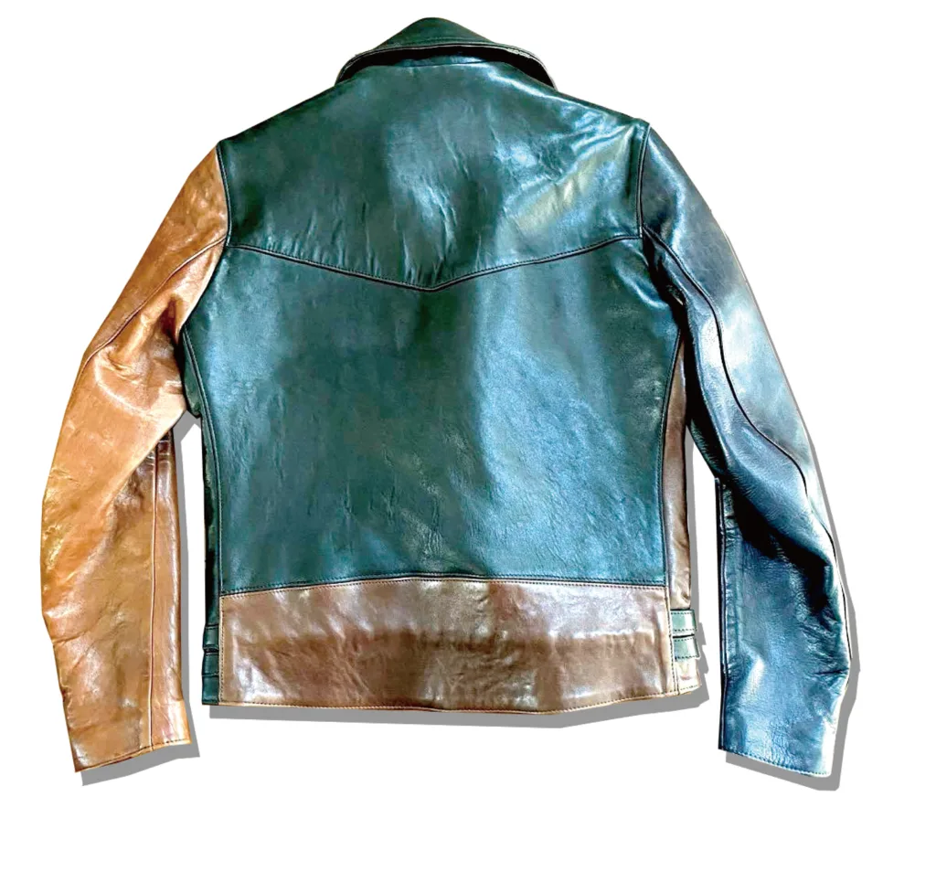 Comme des Garcons x LEwis leather Lightning Double RiderJAcket 2017 Black × D.Brown × D.Navy × Brown Back