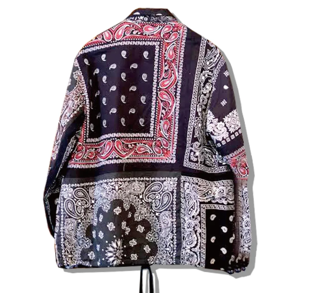 OldPArk Bandana NAVY red Coach Jacket Back