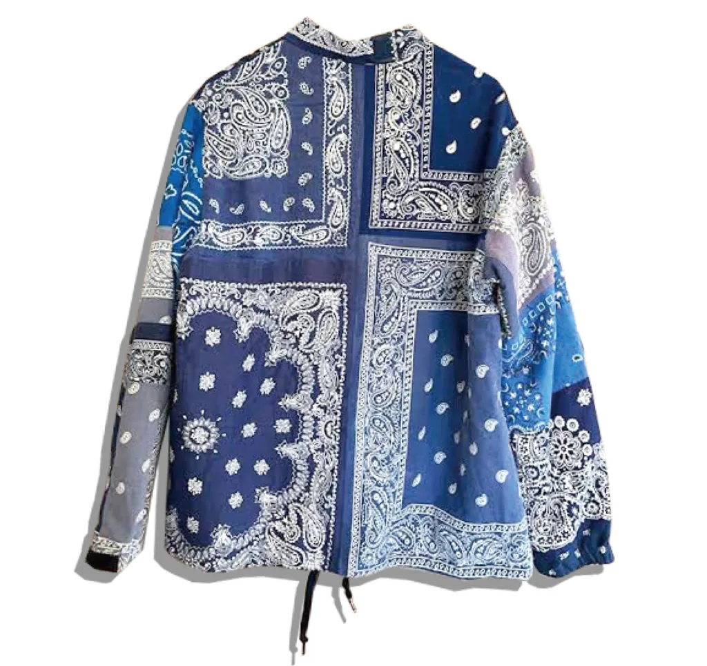 oldpark bandana coach jacket Blue Back