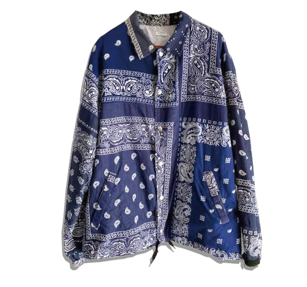 oldpark bandana coach jacket Blue Front