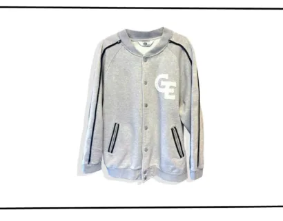 Good Enough sweat stadium Jacket Grey Black Line