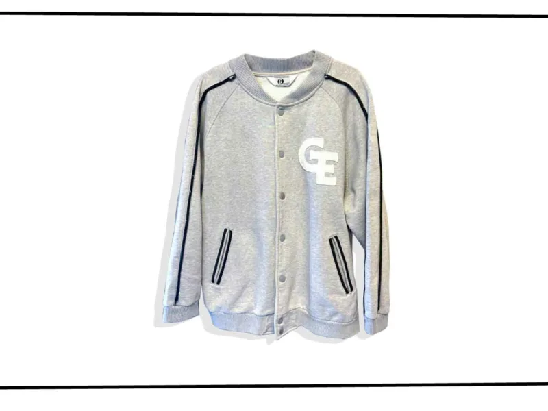 Good Enough sweat stadium Jacket Grey Black Line