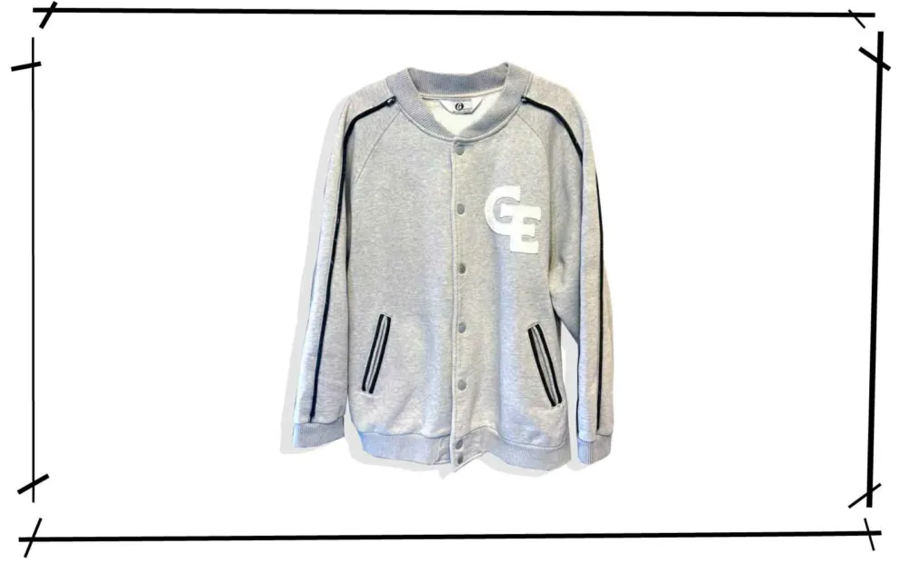 Good Enough sweat stadium Jacket Grey Black Line