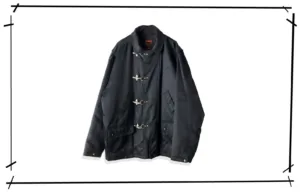 Schott Black Nylon fireman Coat
