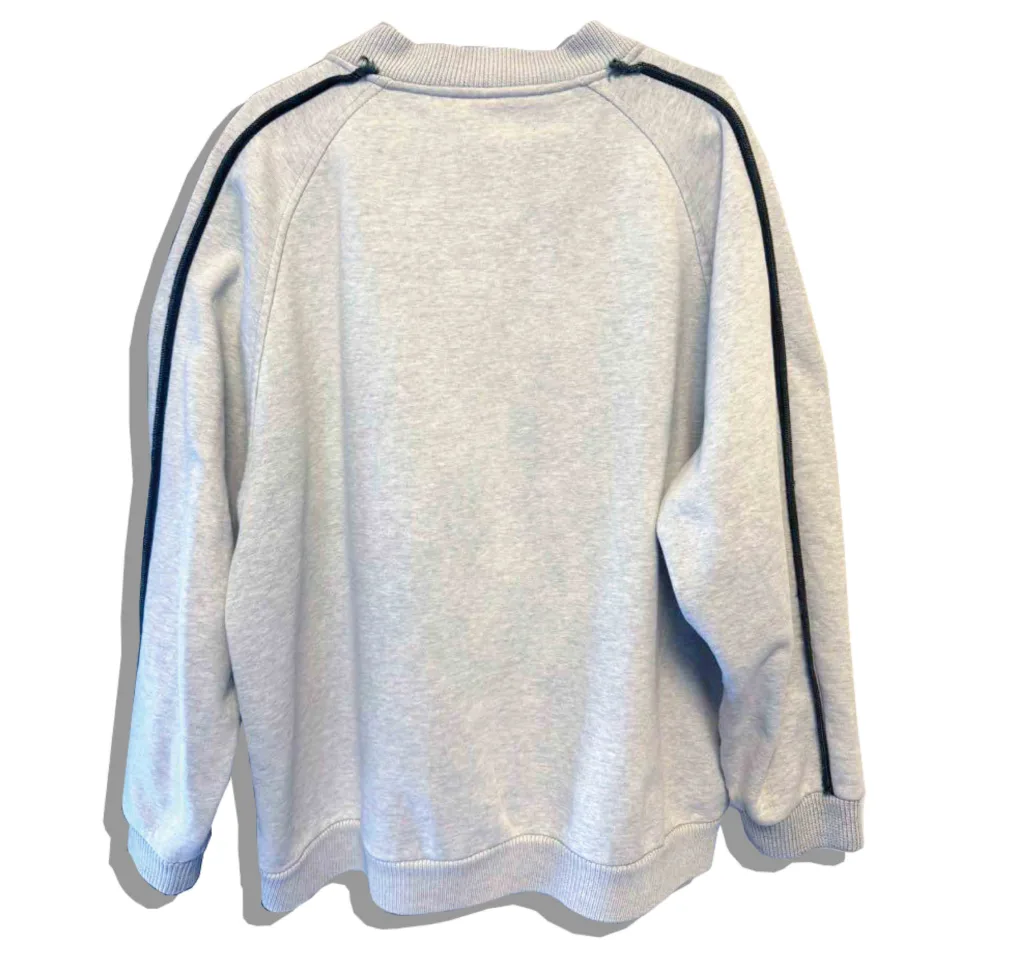 Good Enough sweat stadium Jacket Grey Black Line Back