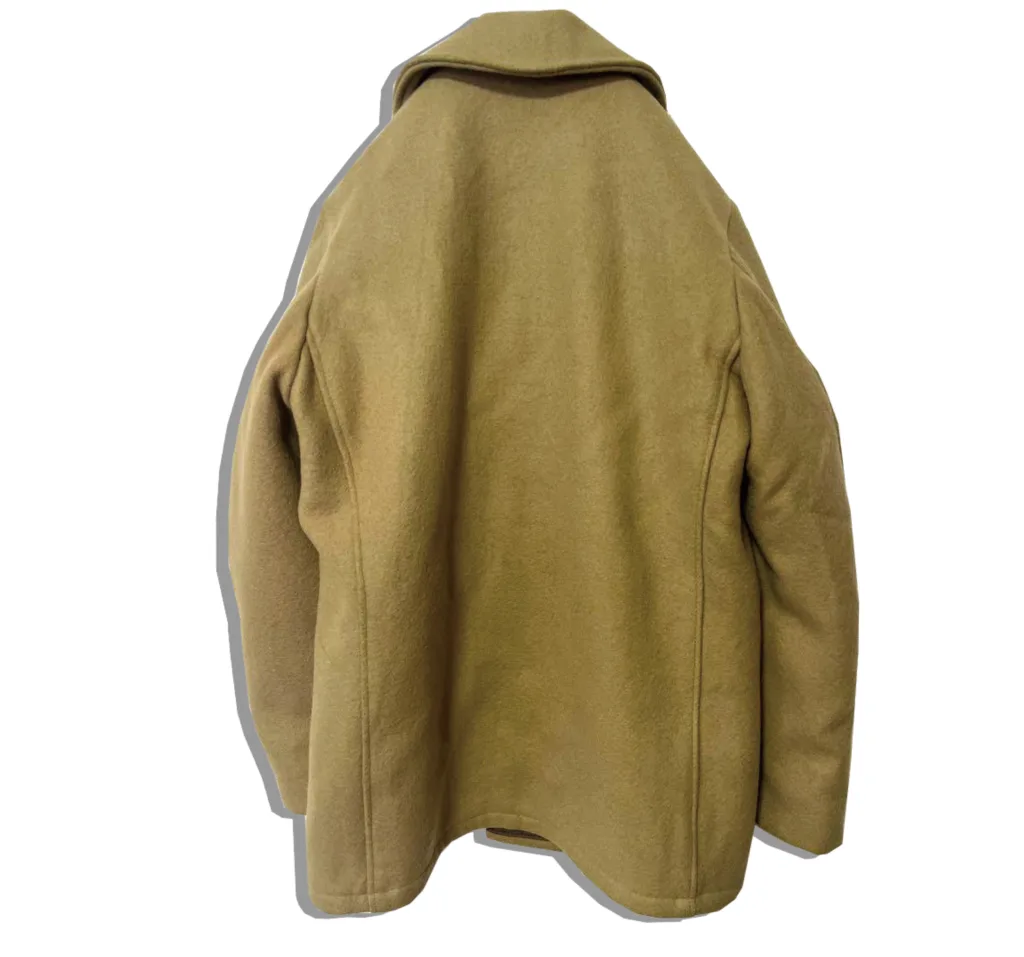 Schott U.S. 740N Pea Jacket Khaki Back