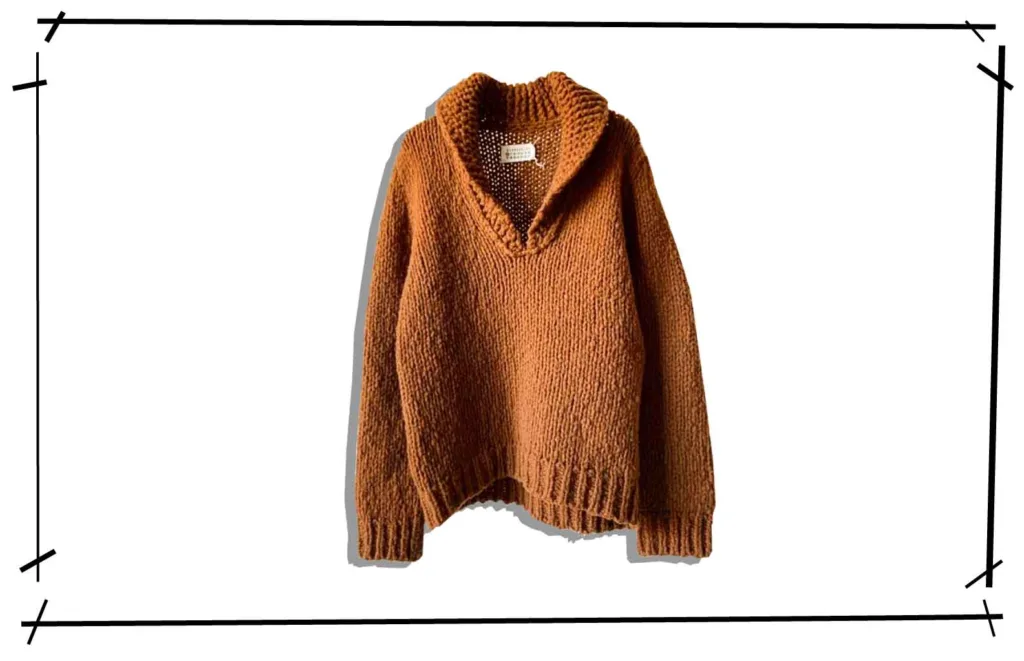 Maison Martin Margiel Shawl Collor Knit Brown 10 2000AW