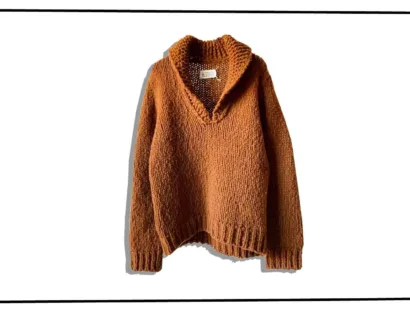 Maison Martin Margiel Shawl Collor Knit Brown 10 2000AW
