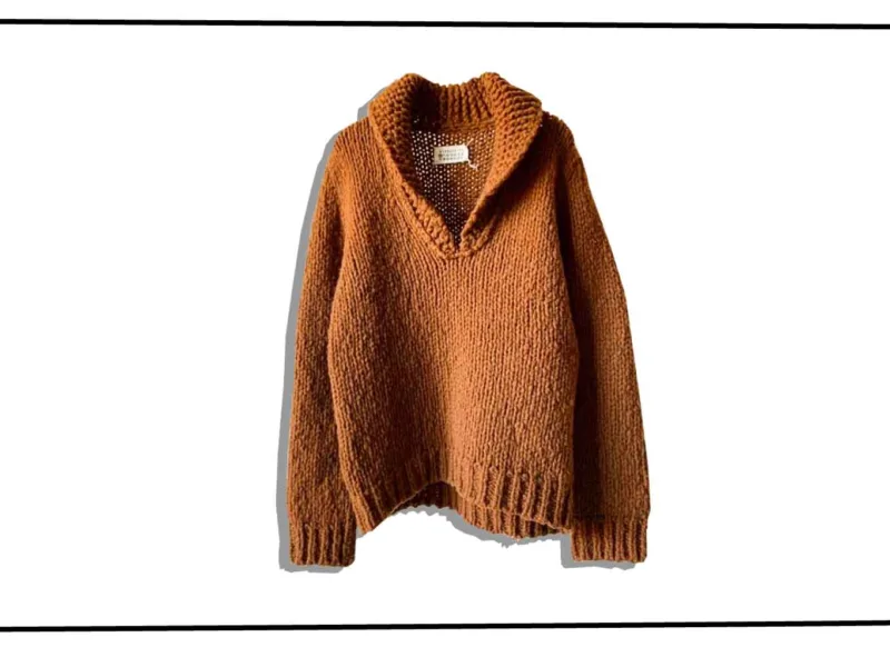 Maison Martin Margiel Shawl Collor Knit Brown 10 2000AW