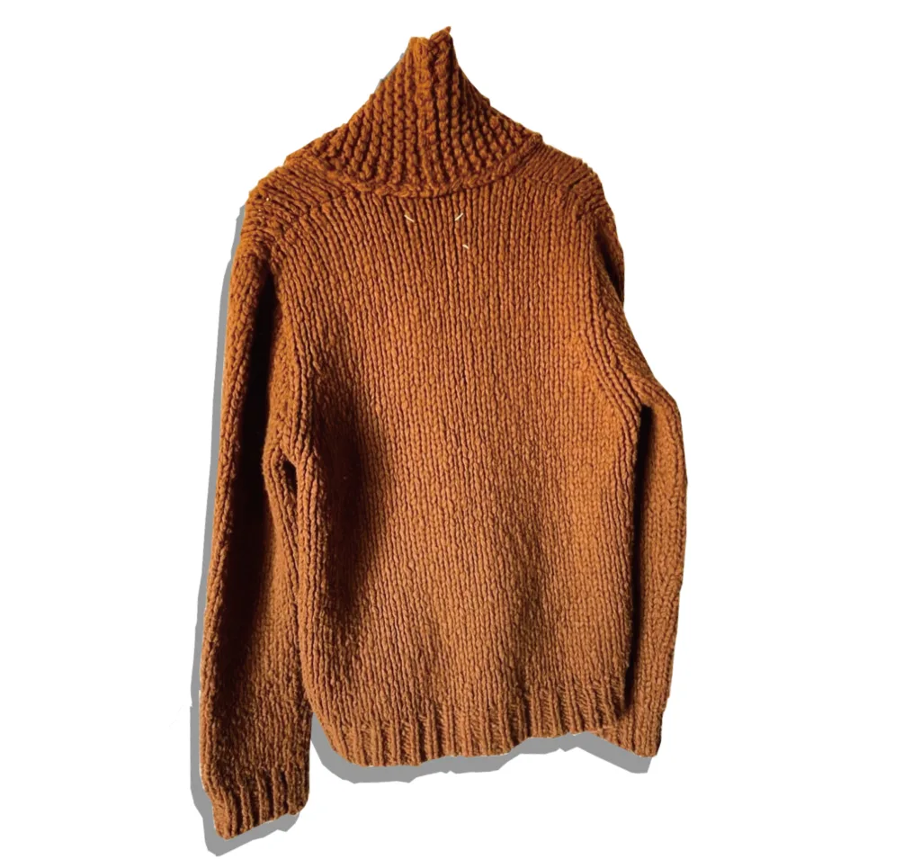 Maison Martin Margiel Shawl Collor Knit Brown 10 2000AW BAck